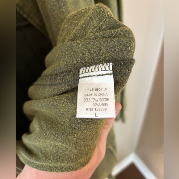 NWT Heyson olive green women’s button trench coat jacket size L - Picture 11 of 12